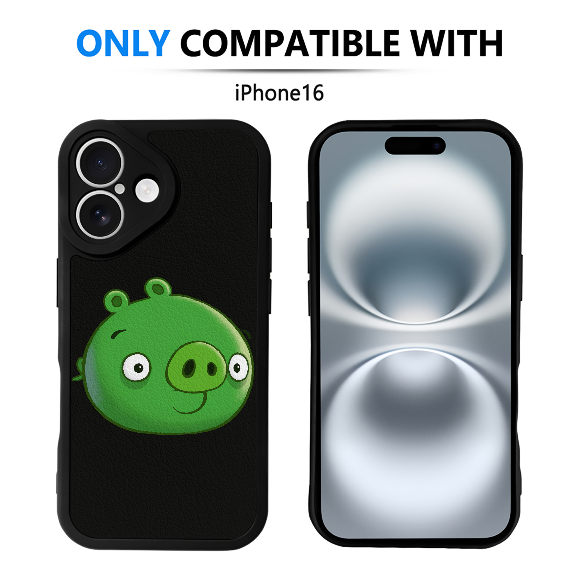 （画像用） Angry Birds アングリーバード 【iPhone 16シリーズ対応】シリコンスマホケース（レザー調） 材質：シリコン